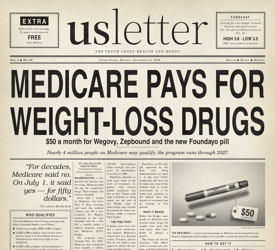 usletter — Medicare pays for weight-loss drugs.